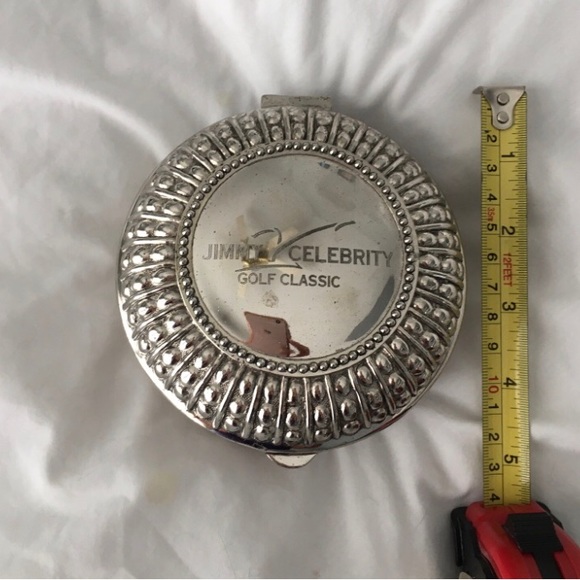 2002 Jimmy V golf classic charity silver round engraved jewelry/trinket box - Picture 1 of 4